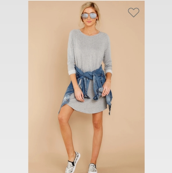 Heather Gray Sweatshirt Dress - Picture 1 of 6